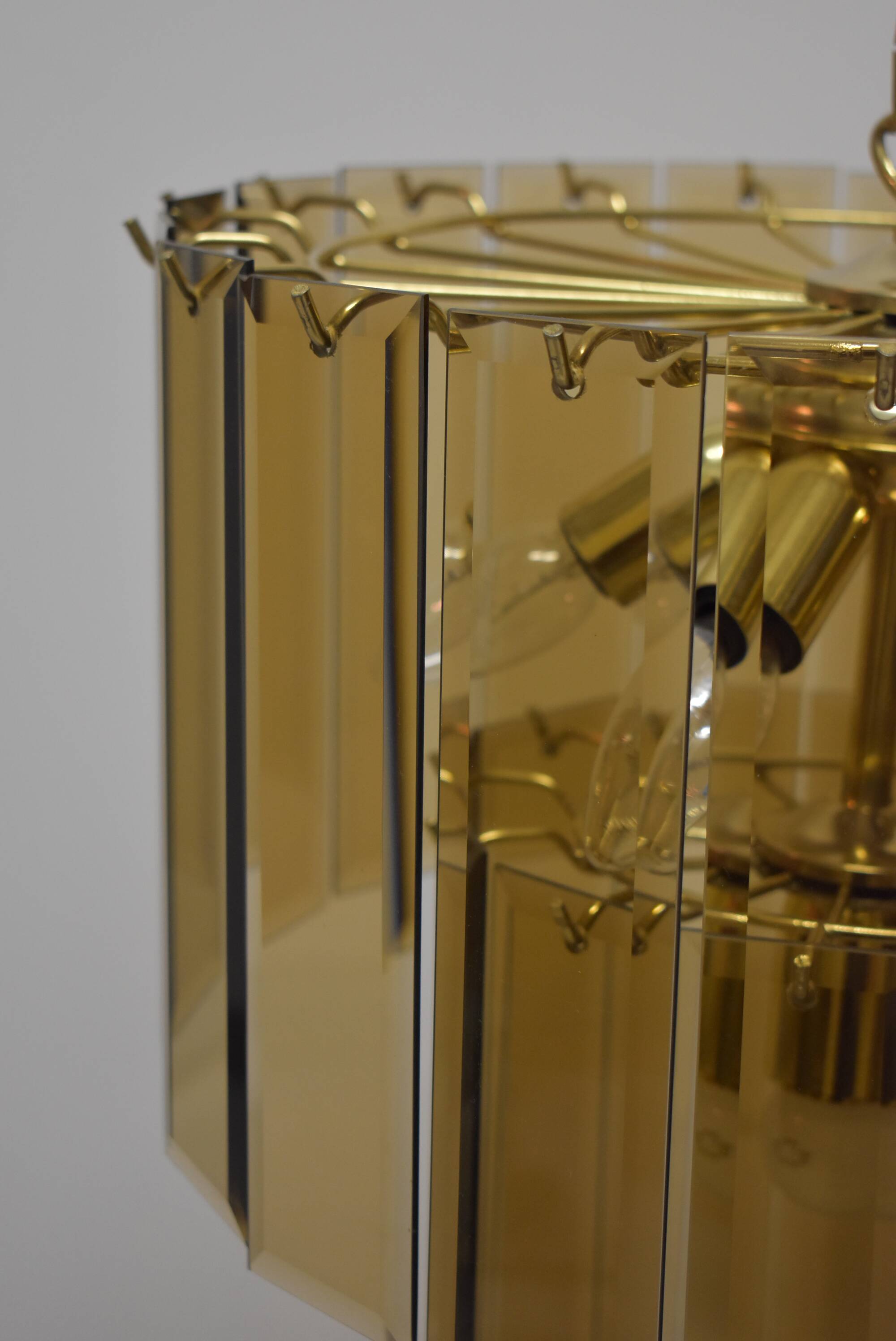 Chandelier vintage pampilles 7 lamps