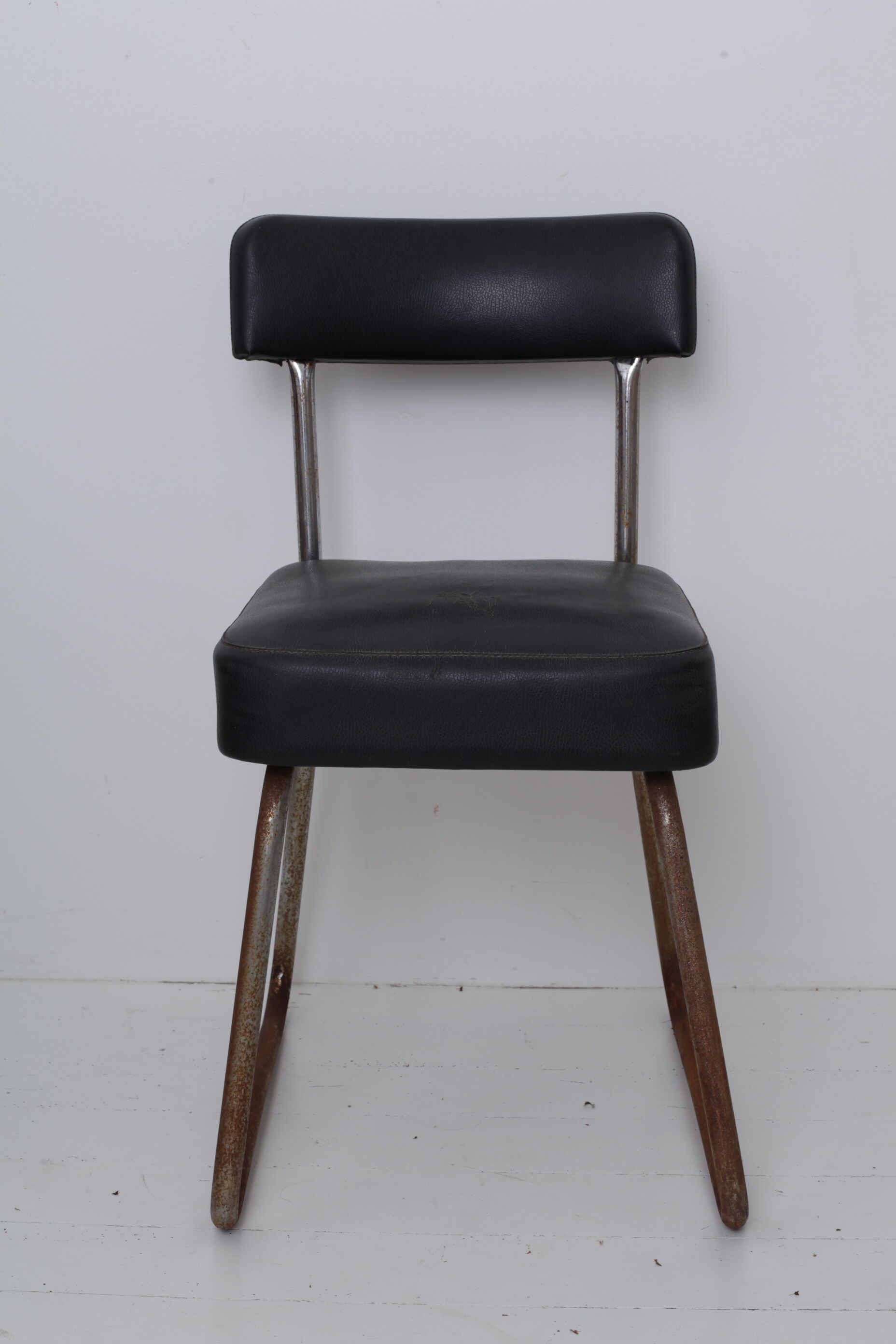 Black skai chair soft back