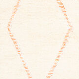 Berber carpet beni urain corridor ecru with orange diamonds 303 x 70 cm