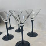 6 vintage cocktail glasses, 1980