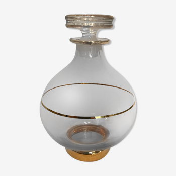 Vintage liqueur carafe with golden stripes