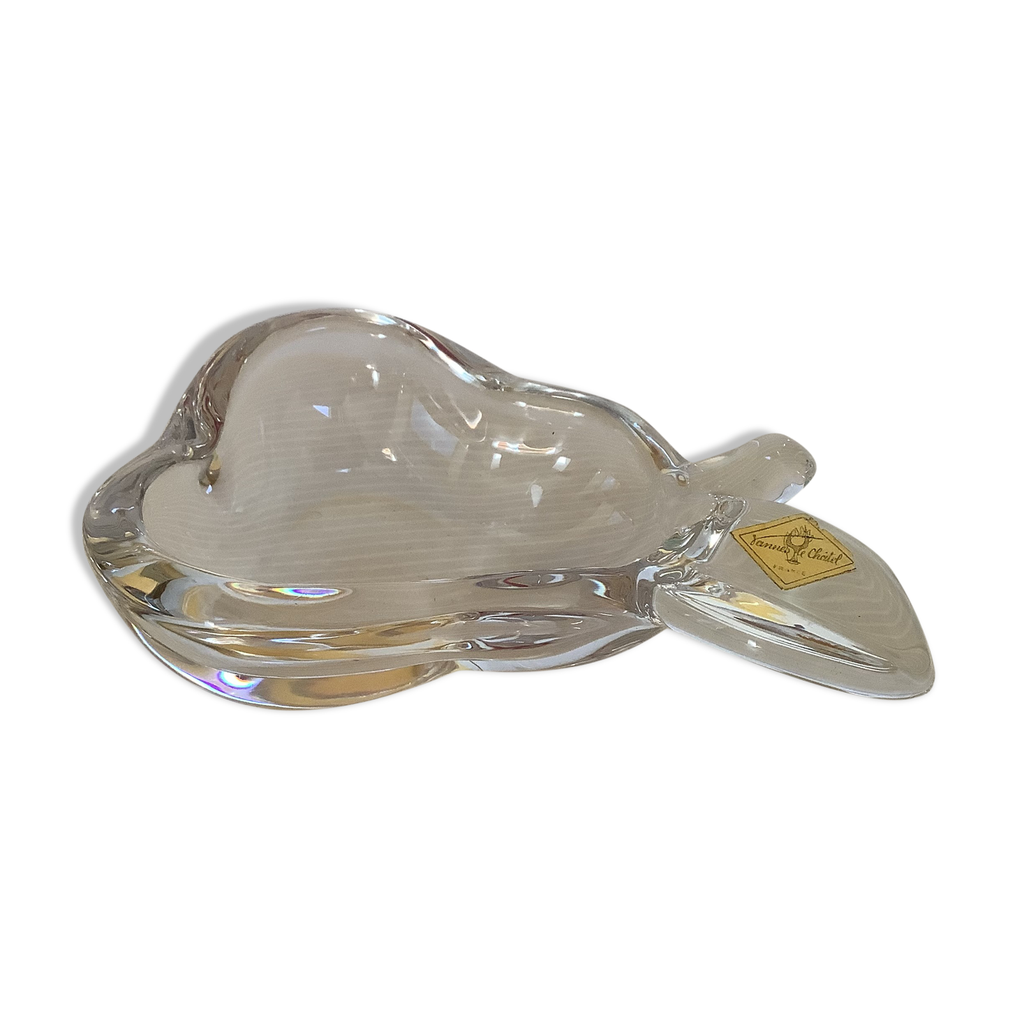 Crystal pear-shaped ashtray and pocket tray Vannes le Chatel