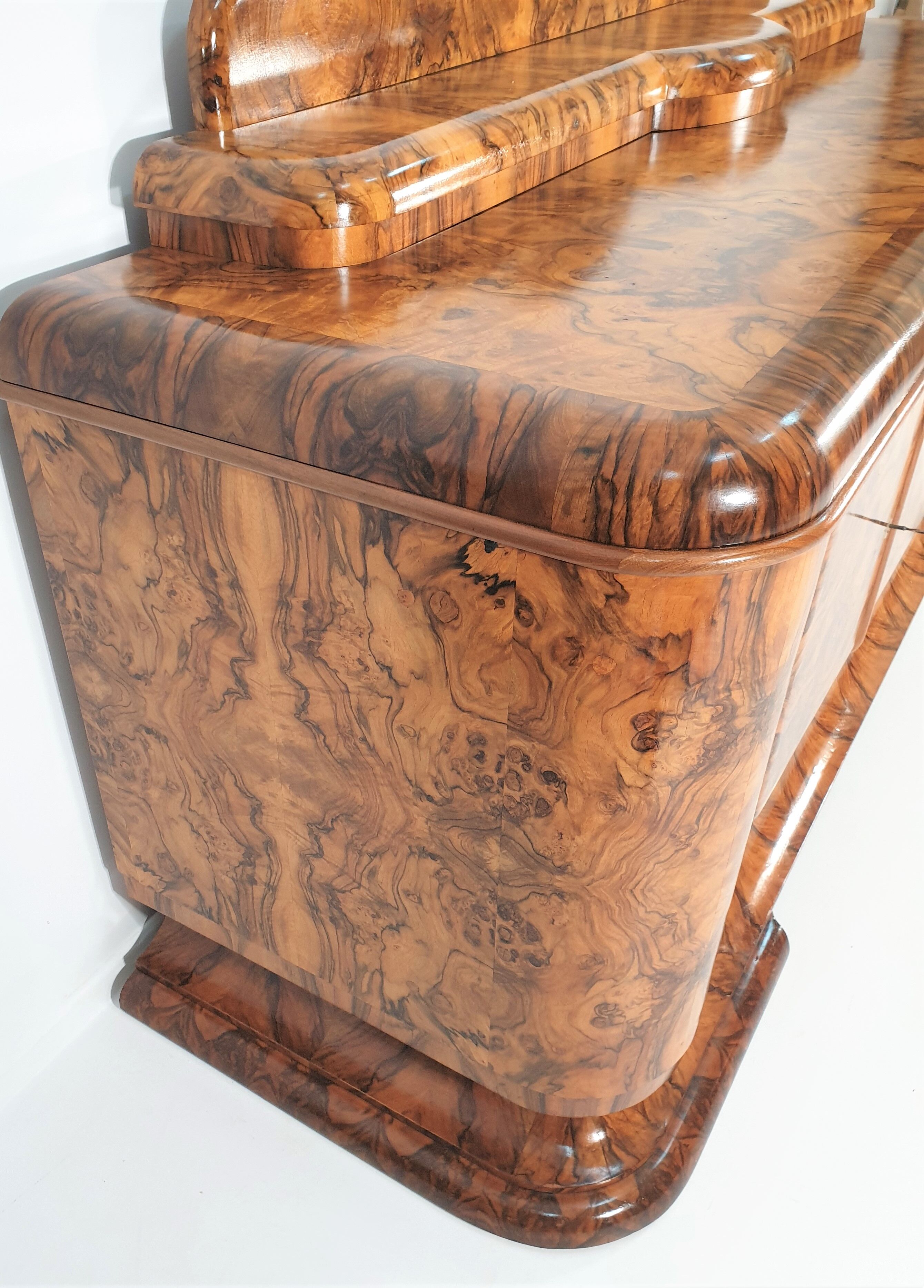 Art Deco Walnut Veneer Buffet, 1940s