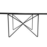 Vintage coffee table in steel and wire and glass  1970