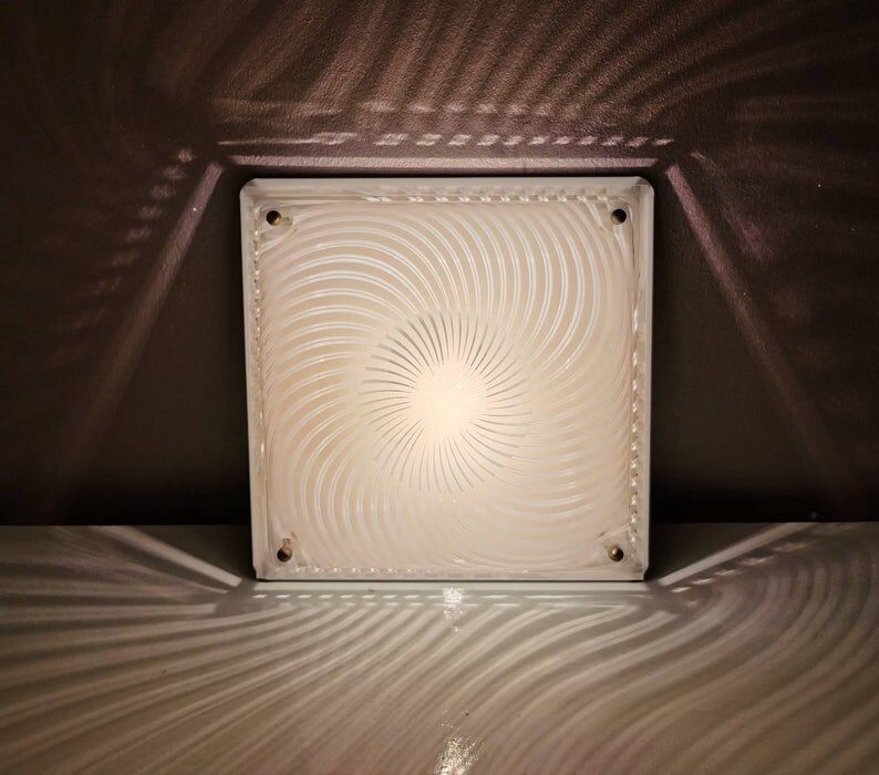 Massive Belgium 80s vintage square light