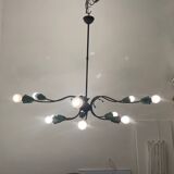 Italian Bronze Green Chandelier 1950’s