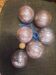 6 old pétanque balls