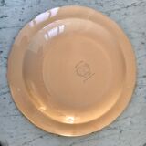 Plat rond terre de fer salins rose poudré