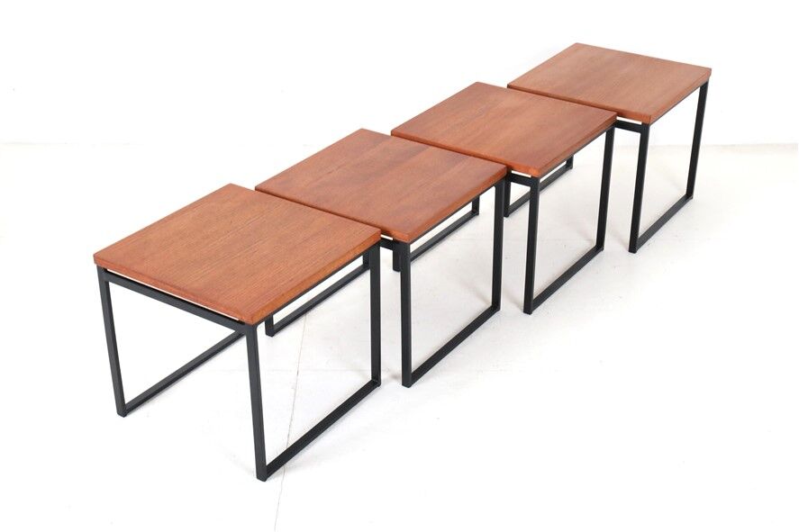 Table d'appoint en teck Rare Rego / Günter Renkel “Twen” / Design moderne du milieu du siècle / Années 1950 / Modernisme des années 1960
