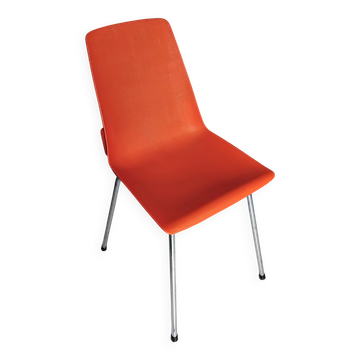 Chaise vintage grosfillex design rouge orangé