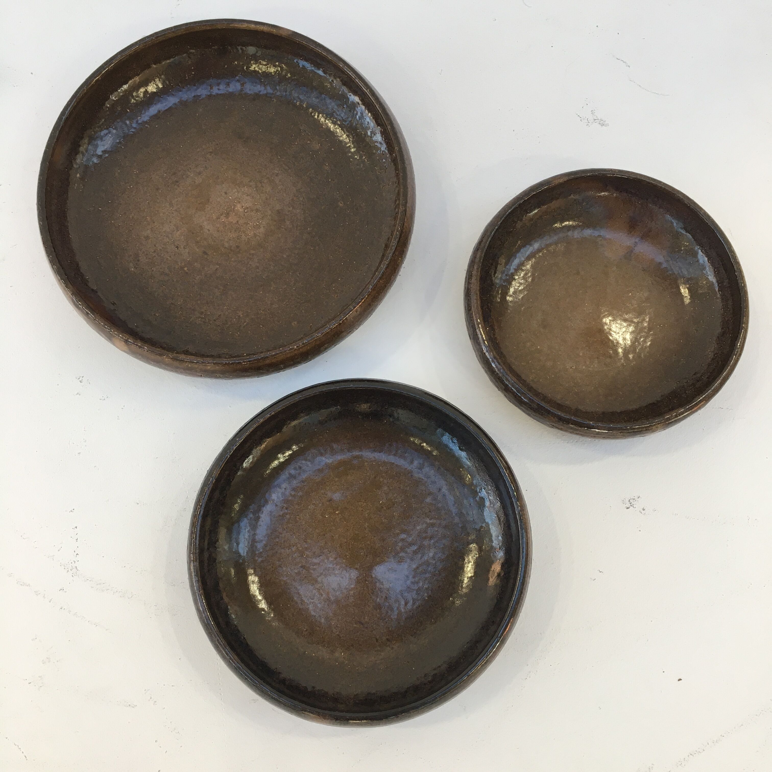 Series of three hollow plates in Jean Marais ceramic