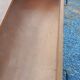 Commode vintage en chêne blond pieds compas 4 tiroirs 1950