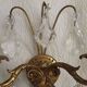 Pair of French Vintage Bronze Double Wall Lights Assorted Crystals 5331