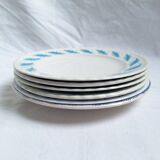 Assiettes plates bleu vintage
