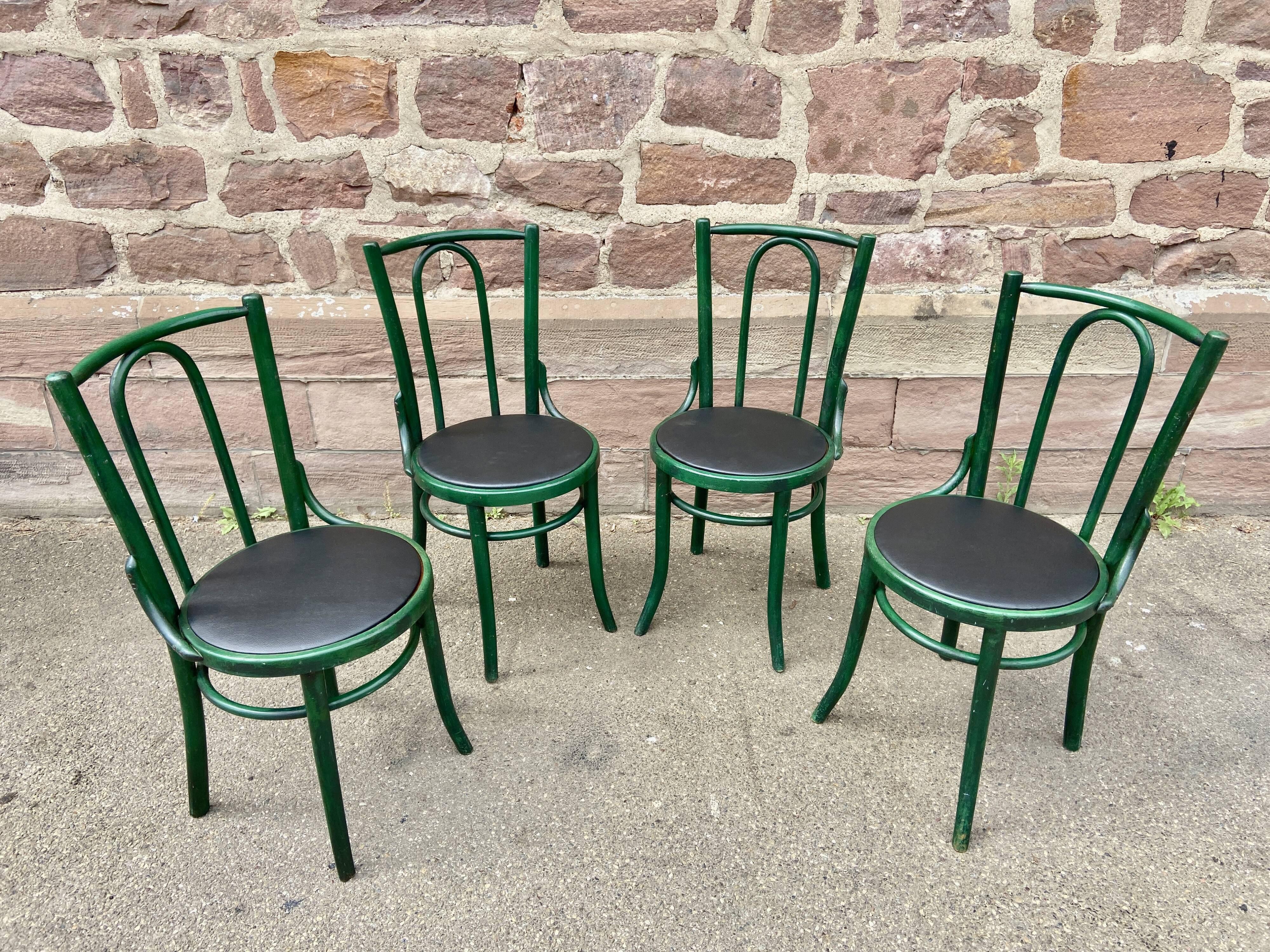 Set of 4 Chairs restaurant café wood curved bistro