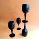 Ensemble de 4 verres à pieds en opaline noire