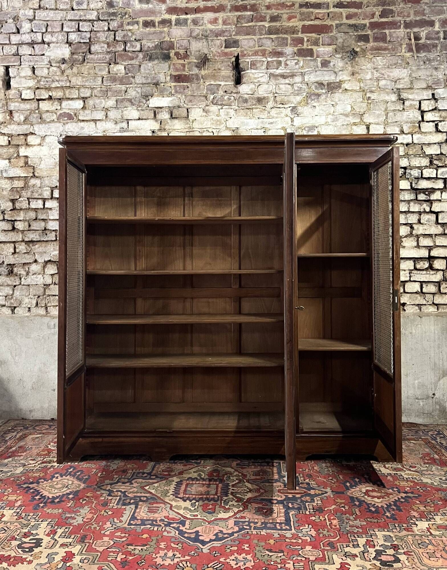 Three door mahogany bookcase from napoleon iii period xix eme century