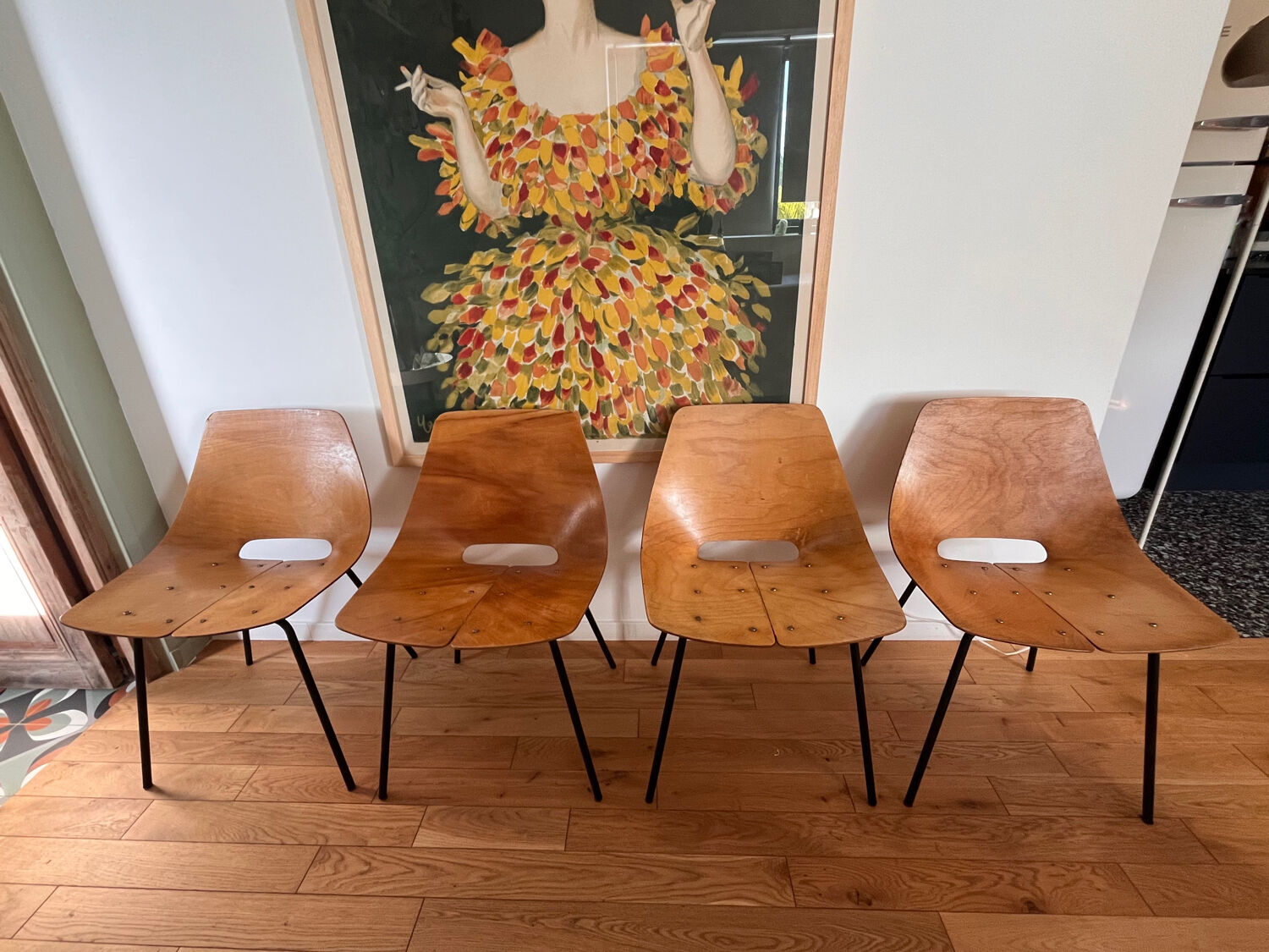 Barrel Chairs Pierre Guariche ARP Steiner x4