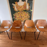 Barrel Chairs Pierre Guariche ARP Steiner x4