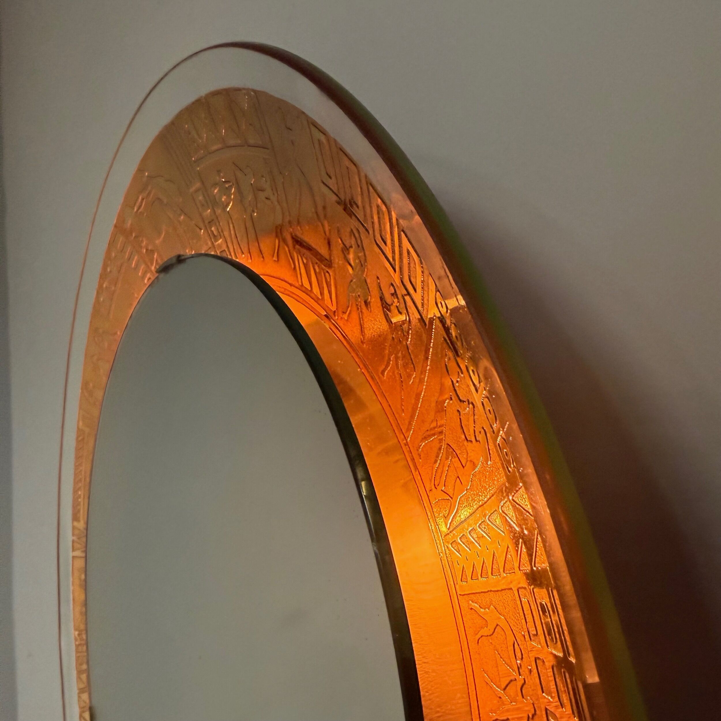 Decorative wall mirror with lighting by M. Furgeri, Italy, 1960s