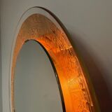 Decorative wall mirror with lighting by M. Furgeri, Italy, 1960s