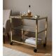 Desserte vintage en laiton et verre fumé – Style Maison Jansen – Années 70