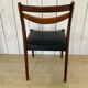 Scandinavian style teak and black skaï style chairs