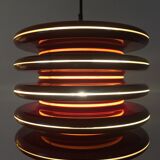 Scandinavian-style space age metal hanging lamp, red