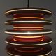 Scandinavian-style space age metal hanging lamp, red
