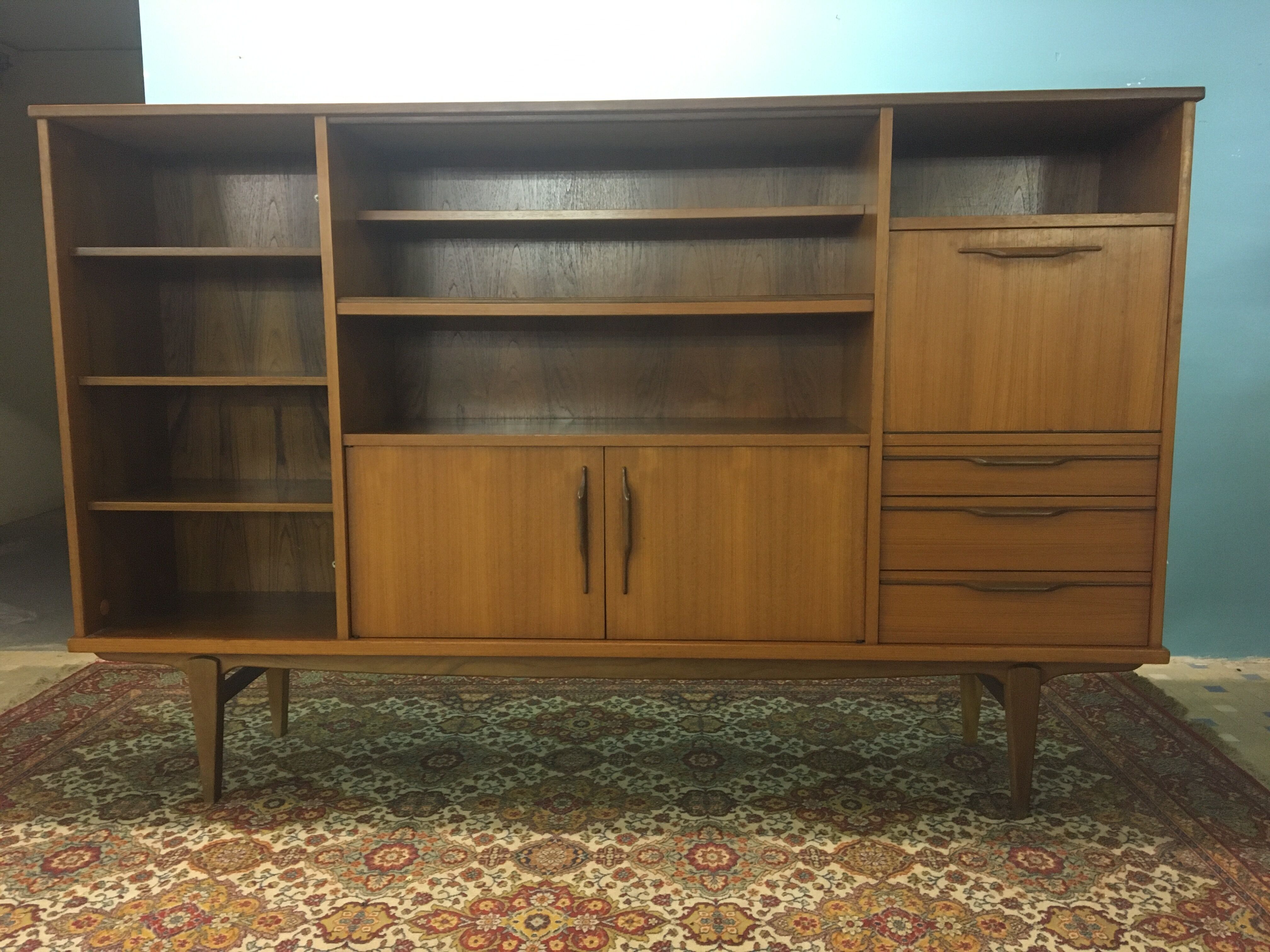 High teak and walnut sideboard 1960