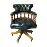 Chesterfield office chair swivelling leather - adjustable height