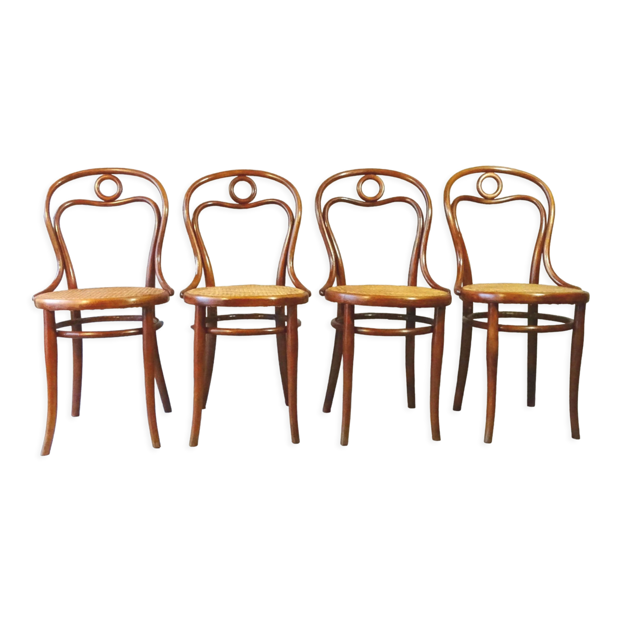 Set of 4 chairs THONET N°31, circa 1880, new cannages