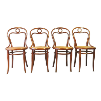 Set of 4 chairs THONET N°31, circa 1880, new cannages