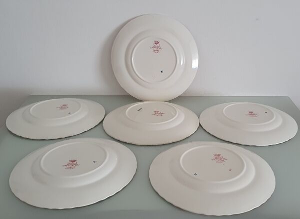 Lot de 6 assiettes Émaux de Longwy- modèle Beauvais - 1930s