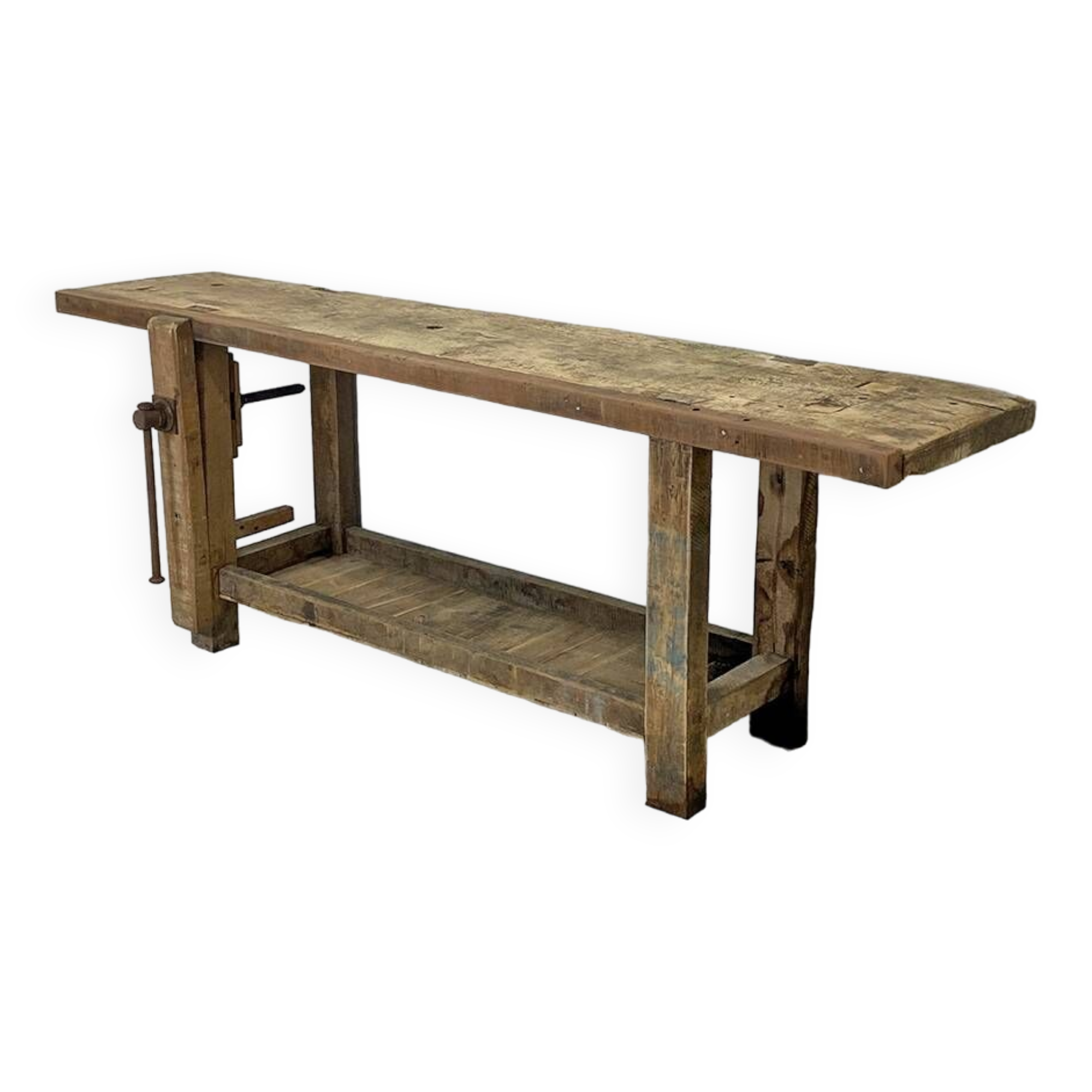 Old solid oak workbench
