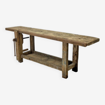 Old solid oak workbench