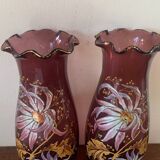 Vases verre émaillé