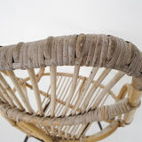 Rohe Noordwolde rattan and metal lounge chair, The Netherlands 1950's