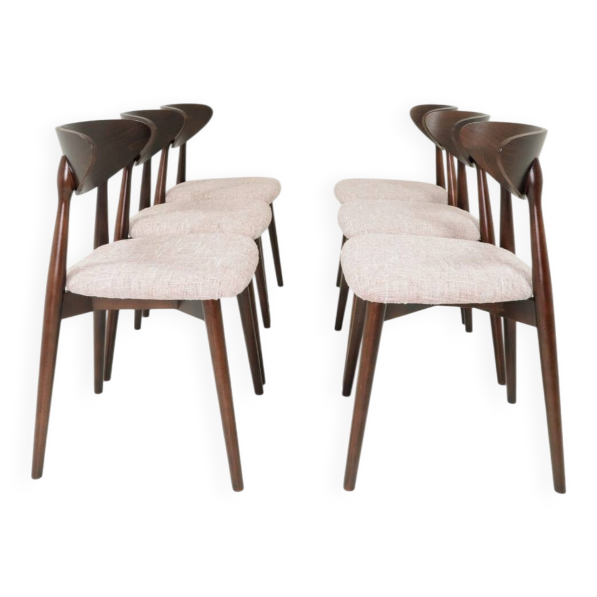 Dining Room chairs set of 6 pale pink Scandinavian design