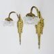 Pair of Art Nouveau bronze wall lights