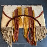 Tenture murale en macramé vintage fait à la main