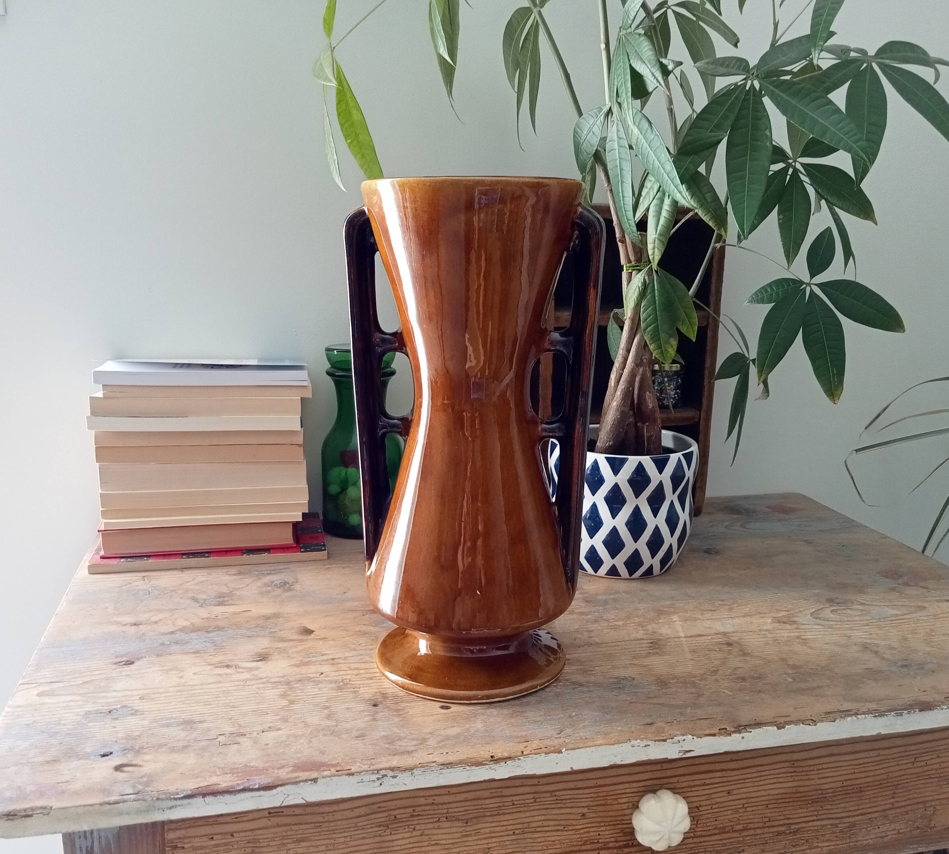 Vintage ceramic amphora vase