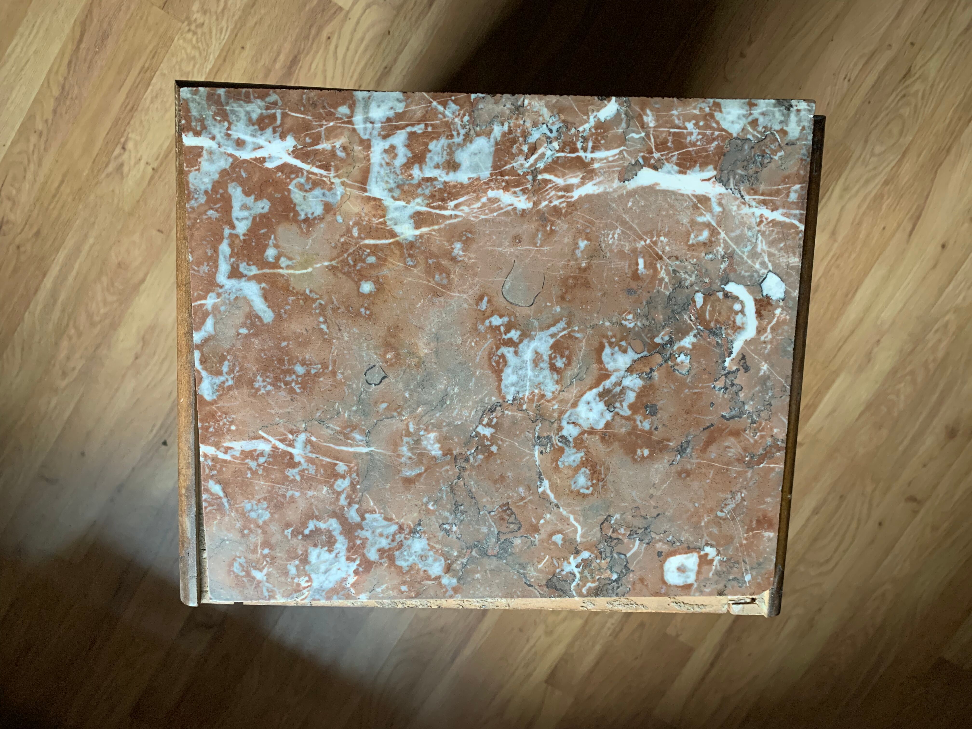 Old bedside wood and marble