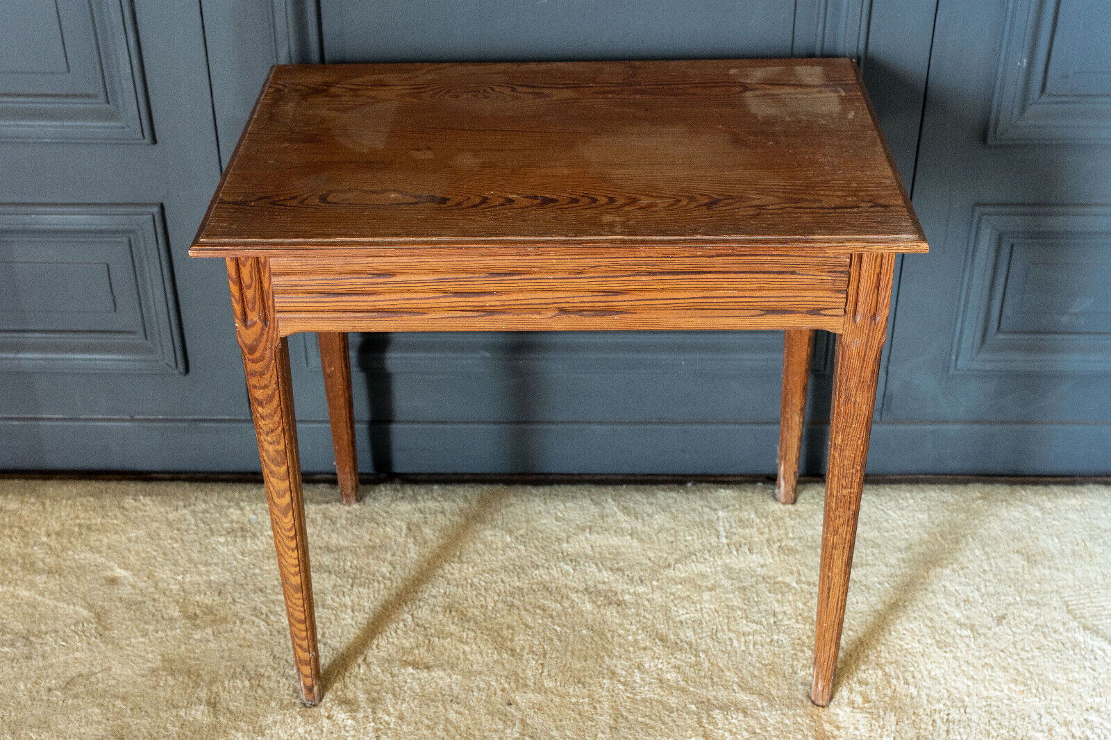 Parisian table pitchpin desk 1 drawer 1900