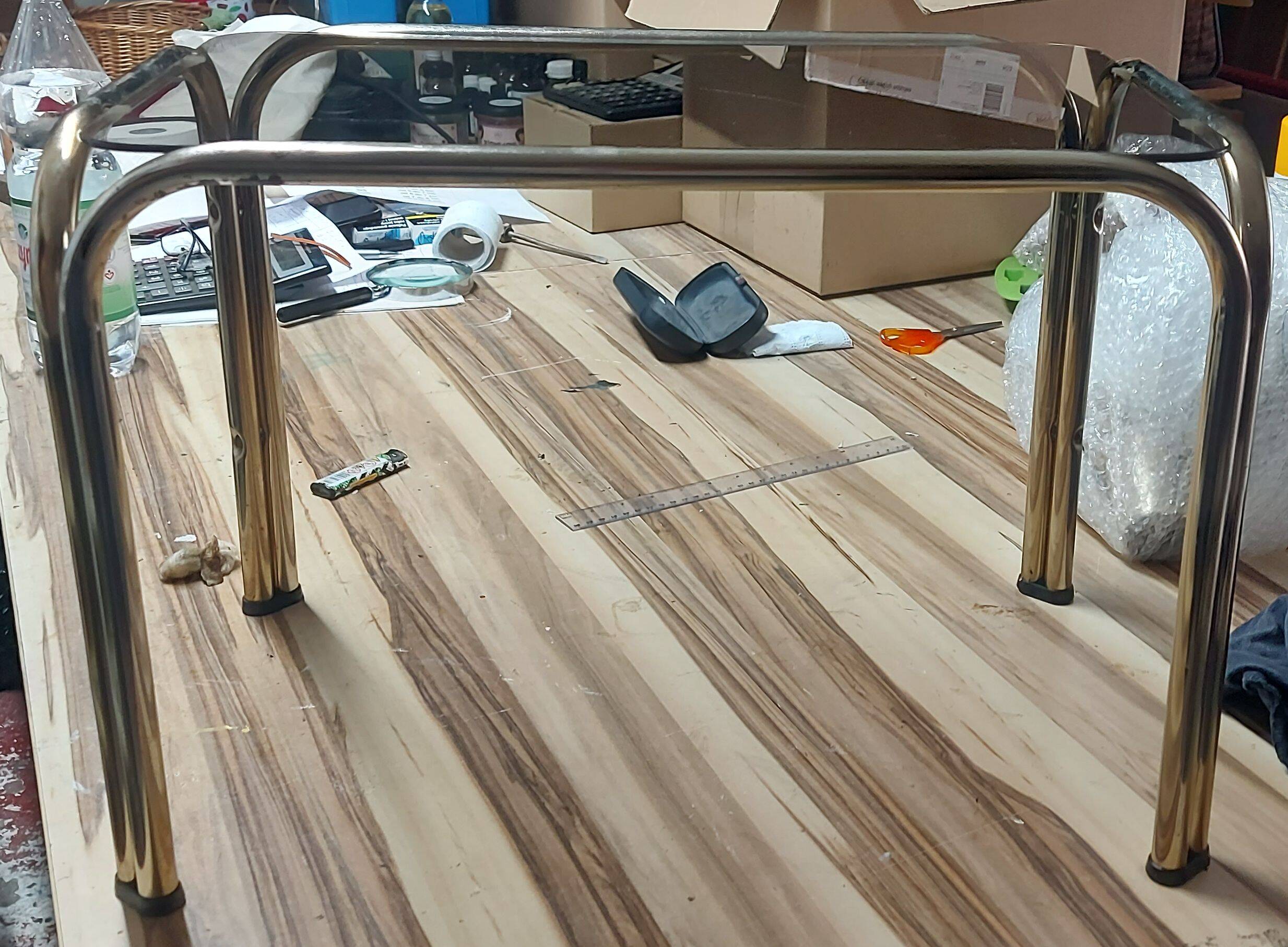 Coffee Table, Smoked Glass and Chrome