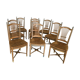 Series of nine painted wooden Provencal chairs
