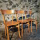 Vintage French bistro chairs in beech – Set of 3, 1950s café chairs