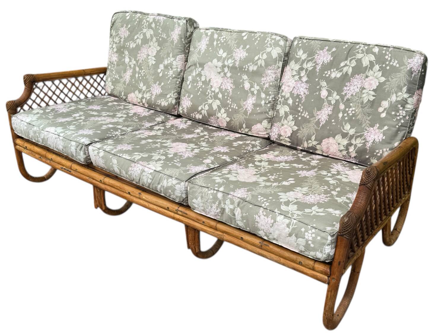 Rattan sofa and armchair from the 70s Italy