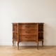 Louis XV style wooden commode with side shelves