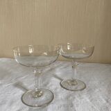 Ensemble de 2 coupes à champagne en cristal